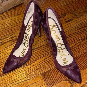 NWOT Sam Edelman dotted mesh Burgundy pumps